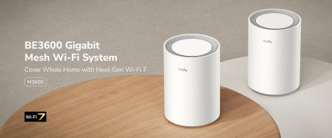 DOMOWY SYSTEM WI-FI MESH M3600(3-PACK) Wi-Fi 7 2.4 GHz, 5 GHz, 688 Mb/s + 2880 Mb/s CUDY