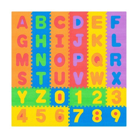 Mata edukacyjna dla dzieci, puzzle 180 x 180 cm, alfabet