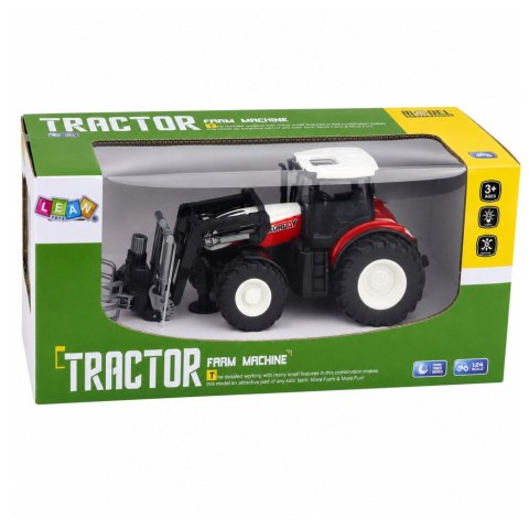 Traktor Rolniczy z Chwytakiem Do Bel Zdalnie Sterowany RC Czerwony 1:24