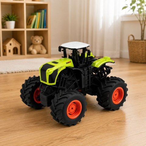 Wysoki Traktor Rolniczy Zdalnie Sterowany RC Zielony Światła Dźwięki 1:16