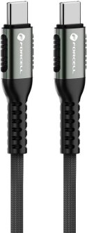 KABEL USB-C / USB-C Forcell F-Energy Cafule 200 cm 240 W 5A PD QC 4.0 CZARNY W OPLOCIE