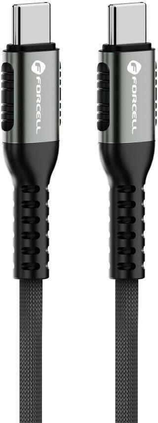 KABEL USB-C / USB-C Forcell F-Energy Cafule 200 cm 240 W 5A PD QC 4.0 CZARNY W OPLOCIE