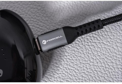 KABEL USB-C / USB-C Forcell F-Energy Cafule 200 cm 240 W 5A PD QC 4.0 CZARNY W OPLOCIE