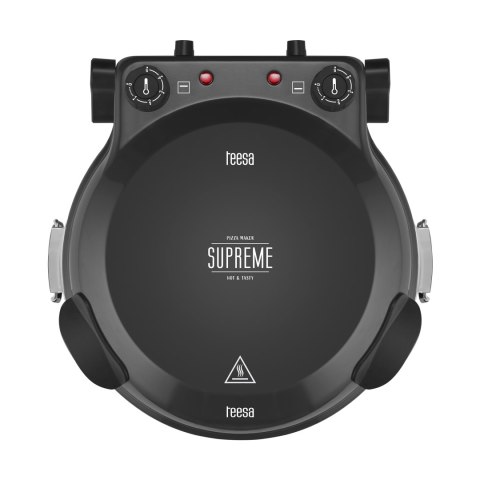 Piec do pizzy TEESA SUPREME FUN 1200W, 400 stopni, dwie grzałki, czarny
