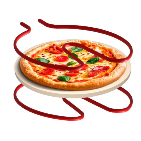 Piec do pizzy TEESA SUPREME FUN 1200W, 400 stopni, dwie grzałki, czarny
