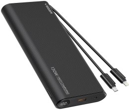 Powerbank Veger 25000 mAh 130 W PD QC 3.0 USB-A USB-C czarny z kablami