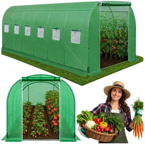 Tunel Ogrodowy Foliowy Szklarnia Na Warzywa PRO Stelaż 25MM 10x4x2M 40M²