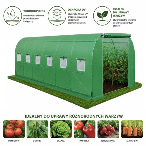 Tunel Ogrodowy Foliowy Szklarnia Na Warzywa PRO Stelaż 25MM 10x4x2M 40M²