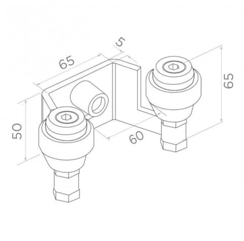 Uchwyt PSG 60.023.7016 60mm górny do bram przesuwnych (2 rolki) antracytowy RAL7016