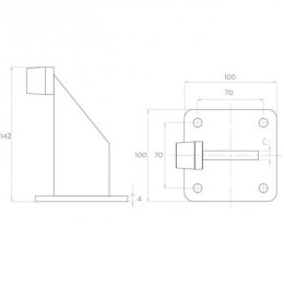 Zderzak PSG 60.039.9005 - odbój do bramy, czarny RAL9005