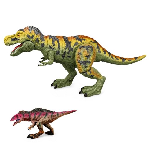 Zestaw Dinozaur T-Rex Ruchomy Myśliwy Motor Figurki Akcesoria Dźwięki