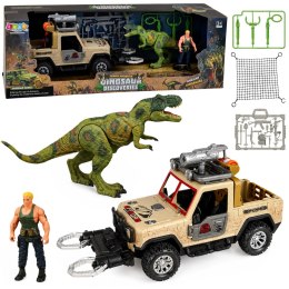 Zestaw Łowcy Dinozaurów Figurka Dinozaur T-Rex Myśliwy Samochód Dźwięki