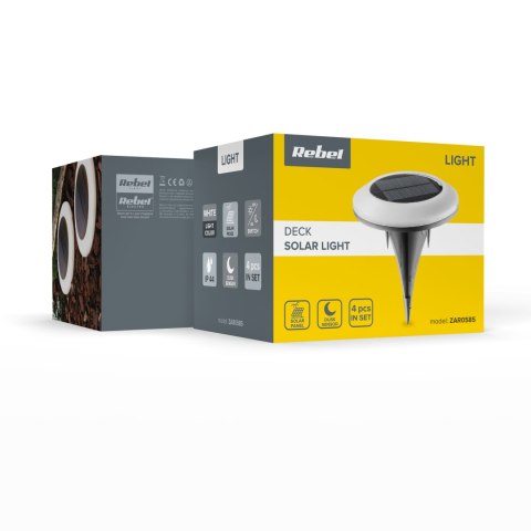 Lampa solarna ogrodowa wbijana gruntowa- komplet 4 sztuk