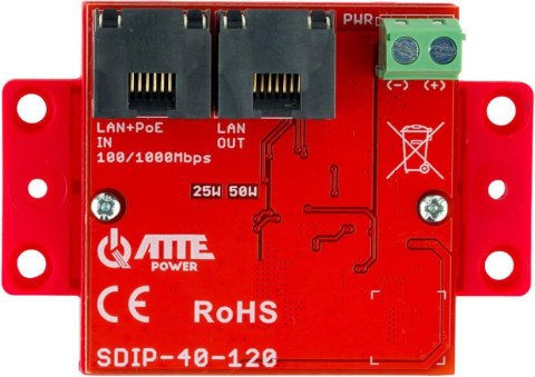 Adapter PoE obniżający napięcie ATTE SDIP-40-120