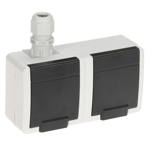 GNIAZDO NATYNKOWE PODWÓJNE AQUANT-2K-G2/V1/EPN 250 16 A IP65 Elektro-Plast