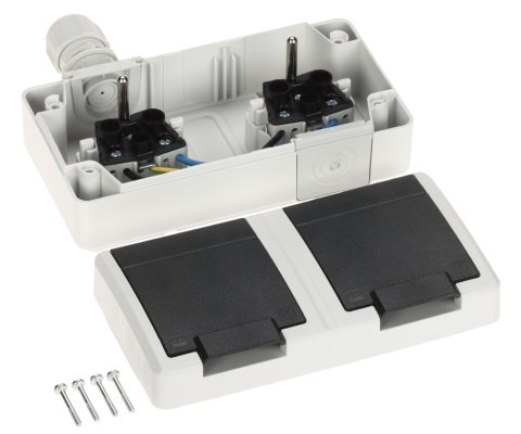 GNIAZDO NATYNKOWE PODWÓJNE AQUANT-2K-G2/V1/EPN 250 16 A IP65 Elektro-Plast