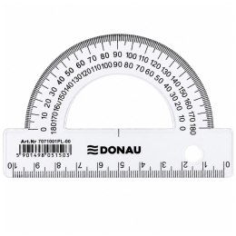Kątomierz szkolny transparentny 180° 10cm DONAU