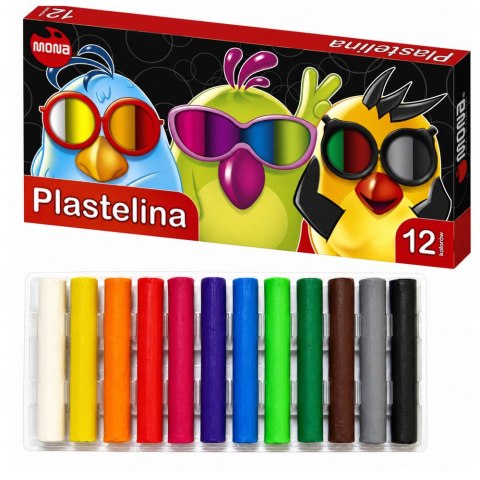 Plastelina szkolna 12 kolorów MONA