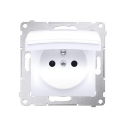 SIMON 54 MODUŁ BIAŁY GNIAZDO 1X Z/U Z PRZESŁONAMI Z KLAPKĄ IP44 16A 250V