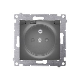 SIMON 54 MODUŁ CZARNY GNIAZDO 1X Z/U Z PRZESŁONAMI Z KLAPKĄ IP44 16A 250V