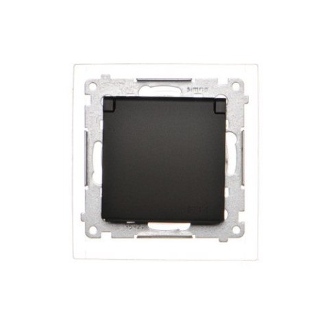 SIMON 54 MODUŁ CZARNY MAT GNIAZDO 1X Z/U Z PRZESŁONAMI Z IP44 16A 250V