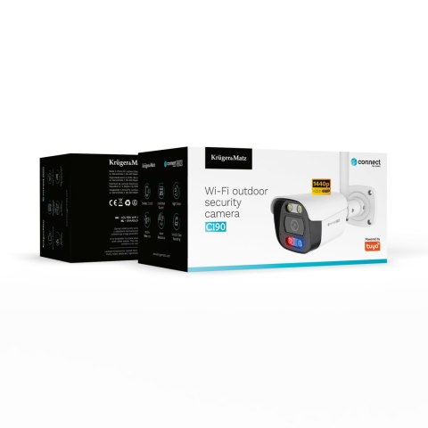 Kamera WiFi zewnętrzna Kruger&Matz Connect C190, 2K, Tuya, Smart Life
