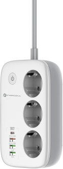 Listwa sieciowa Forcell F-Energy 3x schuko, USB-C 30W, 3x USB-A 2500W 10A