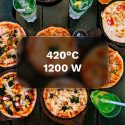 Piec do pizzy TEESA SUPREME FUN 1200W, 400 stopni, dwie grzałki , czerwony