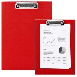 Deska Podkładka z Metalowym Klipem Clipboard Do Pisania A4 Czerwona