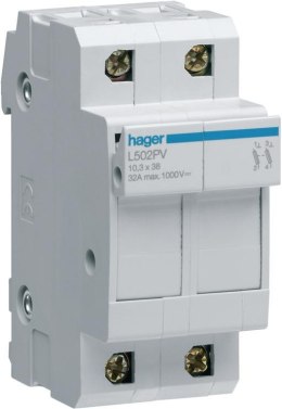 Modułowa podstawa bezpiecznikowa do PV 2P 10x38mm 32A 1000VDC Hager L502PV