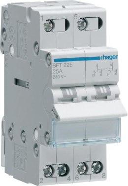 Modułowy przełącznik instalacyjny I-0-II punkt 2P 25A 230VAC Hager SFT225