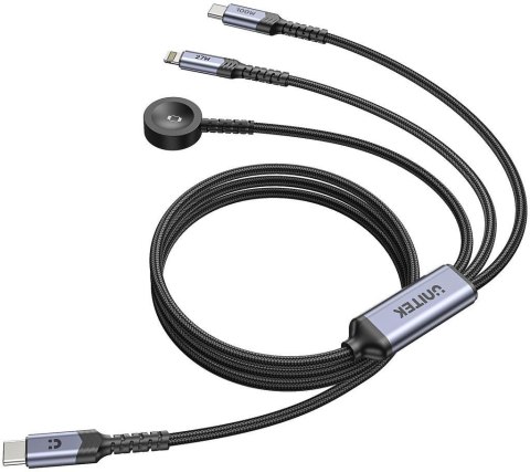 Kabel 3 w 1 Unitek 2.0 USB-C + Lightning + Apple Watch PD 100W 480 Mbps 1,2 m