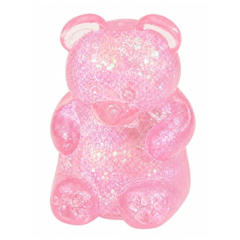 Świecący Gniotek Miś Brokatowy LED Squishy Antystresowy 6,5 cm