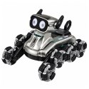 Pies Robot Zdalnie Sterowany RC 8 Kół Tryb Demo Sztuczki Srebrny
