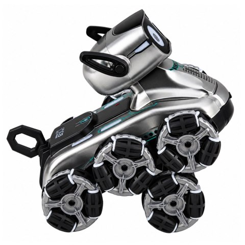 Pies Robot Zdalnie Sterowany RC 8 Kół Tryb Demo Sztuczki Srebrny