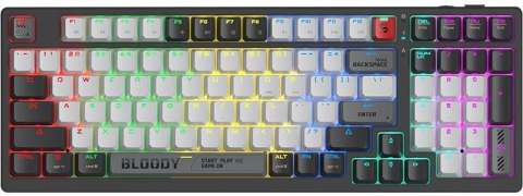 Klawiatura bezprzewodowa A4TECH BLOODY WS98 Grey WRLS (BLMS RED Plus Switches)
