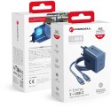 Ładowarka sieciowa Forcell F-Energy GaN III VT-60 60W PD QC 4.0+ 2x USB-C granatowa + kabel USB-C