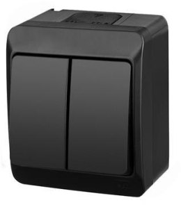 HERMES CZARNY ŁĄCZNIK NT SERYJNY IP44 ZACISKI ŚRUBOWE 10AX 250V 0332-09
