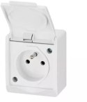 HERMES BIAŁY GNIAZDO NT 1X Z/U Z KLAPKĄ IP44 ZACISKI ŚRUBOWE 16A 250V 0321-02