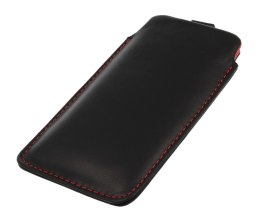 Etui wsuwka skórzana SONY ERICSSON X10 MINI czarne (czerwony środek)