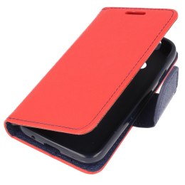 Etui portfel Fancy ALCATEL PIXI 4 czerwone