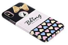 Etui X-FITTED metal Bownknot IPHONE X serce BLING SECRET P8JSX