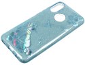 Etui Brokat Glitter SAMSUNG GALAXY J6 niebieski kwiat