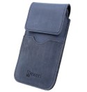 Etui Kabura skórzana do paska pionowa otwierana portfel Nexeri Flap Leather IPHONE X/XS/SAMSUNG GALAXY S6/S20 granatowe