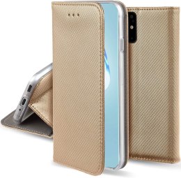 Etui SAMSUNG GALAXY A41 portfel z klapką Flip Magnet złote