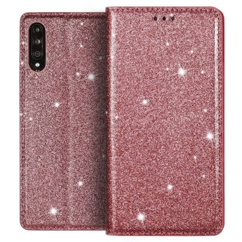 Etui HUAWEI Y6P portfel z klapką Flip Magnet Shine Brokat różowe