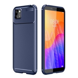 Etui HUAWEI Y5P Pancerne Shockproof Carbon Fiber niebieskie