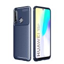 Etui HUAWEI Y6P Pancerne Shockproof Carbon Fiber niebieskie