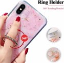 Etui IPHONE 12 MINI Marble Ring Holder Pierścień jasny róż