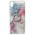 Etui IPHONE 12 MINI Marble Ring Holder Pierścień turkusowe